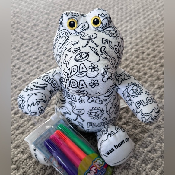 Other - Florida Alligator color stuffed animal with Markers NWT